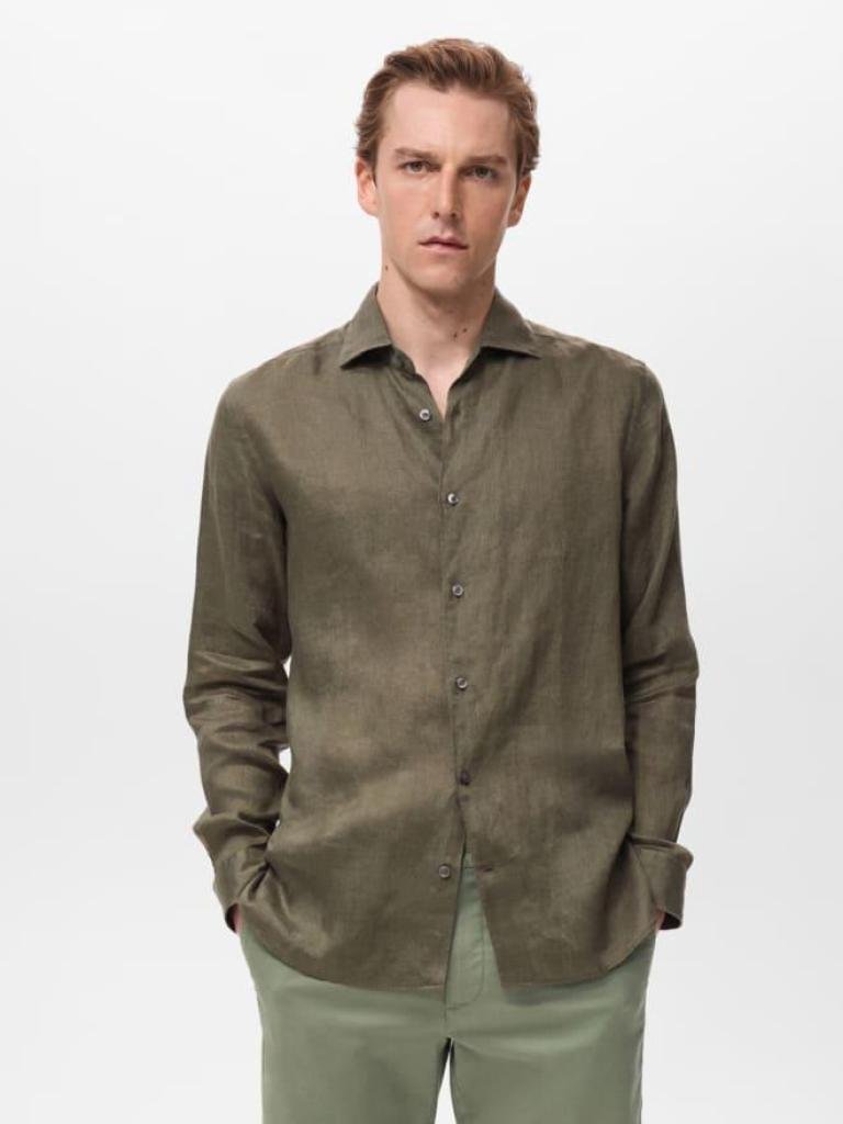 Manteau midi en laine à col montant